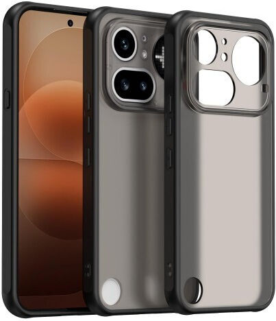 Handyhülle Tpu+pc Frosted Hybrid Umschlag Rückseite Nichts Phone 4a Pro Schwarz
