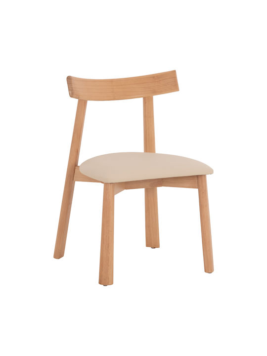 Osorio Dining Chairs with Artificial Leather Upholstery Natural-Ecru 2pcs 51x55x74cm