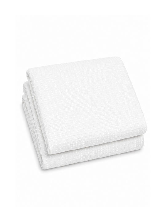 Comfort Pique Double Blanket 250x230cm White
