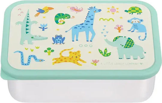 A Little Lovely Company Неръждаема Детска Кутия За Храна 0.9 Л Бежова 17.5 x 12.5 x 6 см