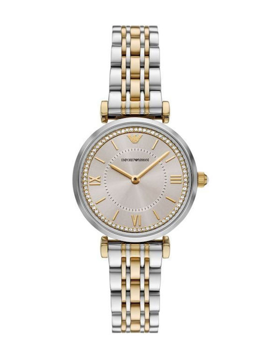 Emporio Armani Γυναικείο Ρολόι 32mm Μπαταρίας με Ασημί Μεταλλικό Μπρασελέ