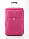 Roncato Large Fabric Travel Suitcase Fuchsia Height 70cm