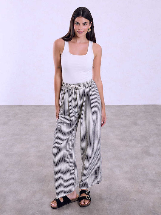 Celestino Women's Pantaloons Striped Loose Fit ...