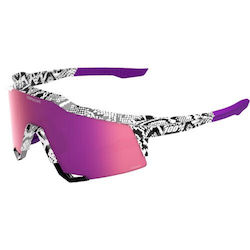100% Cycling Glasses Speedcraft with White Fram...