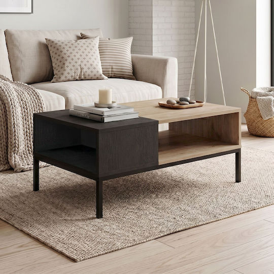 Rectangular Central Coffee Table Cailin from Solid Sepet Oak Wood L90xW56xH40.6cm