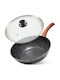 Vilde Vilde Wok aus Aluminium mit Deckel mit Stein Innenbeschichtung 28cm