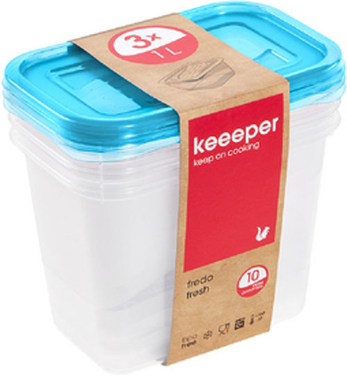 Keeeper Set Mittagsboxen Kunststoff Blau 3 Stück