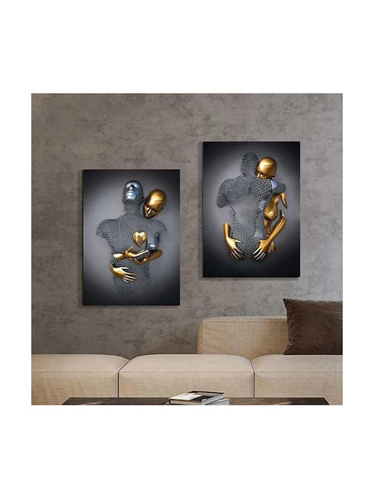 Poster 50x70cm Dekorationsdruck Metall Skulpturen Ohne Rahmen 2 Stück