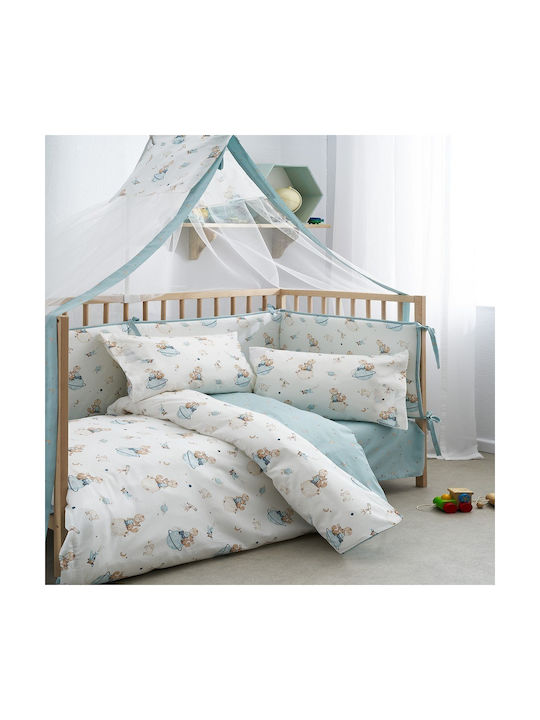 Vesta Home Σετ Βρεφικά Σεντόνια Κούνιας Βαμβακερά Petit Λευκά 165x120εκ. 3τμχ