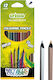 Cricco Triangular Crayons 12 Colors Metallic Black Wood Cr321k12
