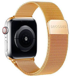 Decoded Milan Traction Stainless Steel Band Μπρασελέ Μεταλλικό Apple Watch Series Ultra 1-3 Series 1-11 Se 1-3 Shiny Χρυσο De-d26aws45mts2gd