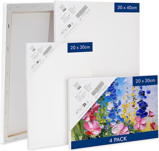 Set 4 Pânze De Pictură 2 Dimensiuni 30x40cm 20x30cm 100% Bumbac Pânză Potrivită Pentru Vopsea Acrilică Ulei Aquarelă