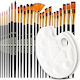 Set 25 Pensule De Pictură Tritart 2 Palete De Pictură Negru Auriu