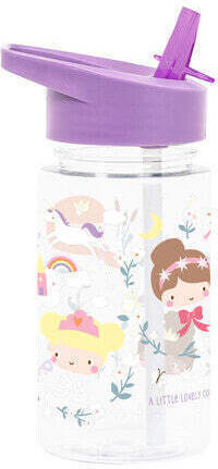 A Little Lovely Company Kids Water Bottle Made of Tritan Plastic with Straw Multicolour 450ml