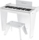 Startone Electric Upright Piano Kids Grand Piano with 37 Weighted Keys White