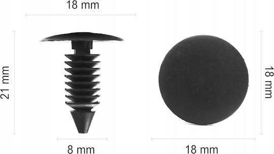 1x Polsterclip Nadel Dachhimmel Abdeckung 8mm