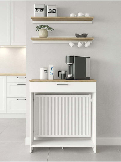 Wooden White Console L90xW25xH100cm