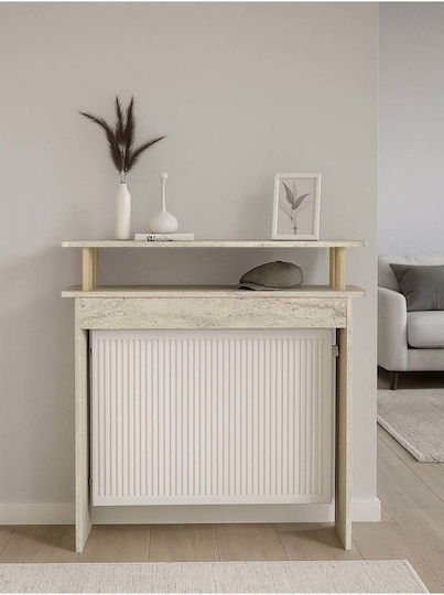 Wooden White Console L98xW31xH108cm