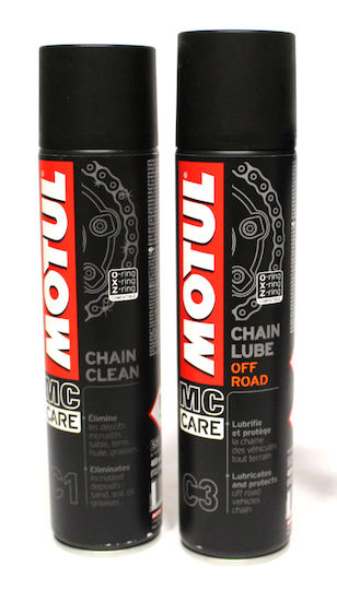 Motul C1 Lubrifiant Curățare Lanț + C3 Lubrifiant Lanț Offroad