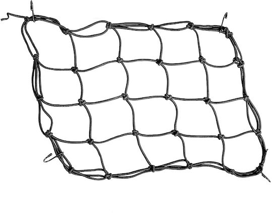Biketec Luggage Net Spider 4mm X 25 Cm X 25 Cm 4 Strong Hooks Black Color
