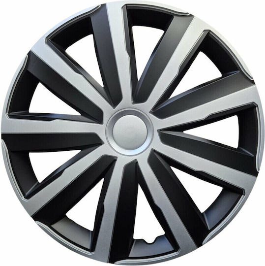 Cridem Drift Wheel Covers Set 4pcs Silver Black 16''