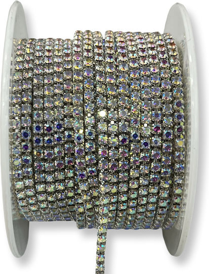 Ab Crystal Chain 2.5mm Silver-Plated – 1 Meter