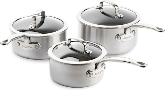 Green Pan Green Pan Kochgeschirr-Set aus Rostfreiem Stahl mit Keramik-Innenbeschichtung 3 Teile