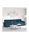 Dreisitzer Samt Blau 324x105x64cm