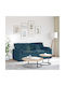 Two-Seater Velvet Blue Couch 224x105x64cm