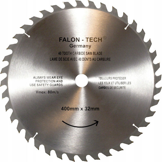 Falon-Tech Δίσκος Κοπής Ξύλου με 40 Δόντια 400mm