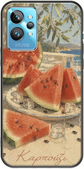 Handyhülle Kalokairi Collection Wassermelone Realme GT2 Pro Schwarz Tpu Schwarze Silikon