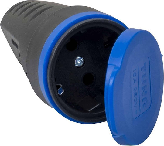 Rubberized Outdoor Extension Socket One Outlet 16a Without Cable Black