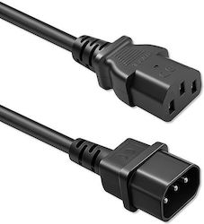 Qoltec IEC C13 / IEC C14 - IEC C13 / IEC C14 Cable 1m Μαύρο KKQTKKBZ0290