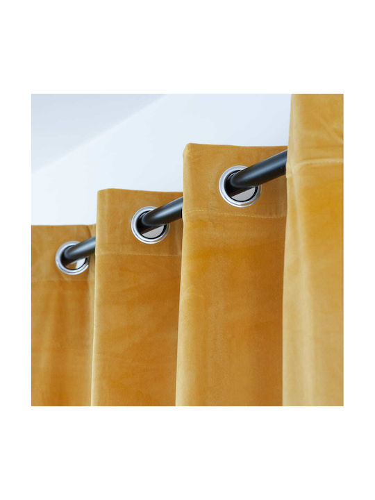 Cotton Market Затъмняваща Пердета С Копчета В Жълт 140x250см