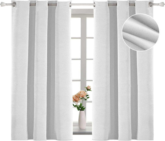 Set Perdele Opace Cu Capse Bej 140x260cm