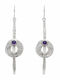Ios Silver Dangle Earrings with Purple Stones