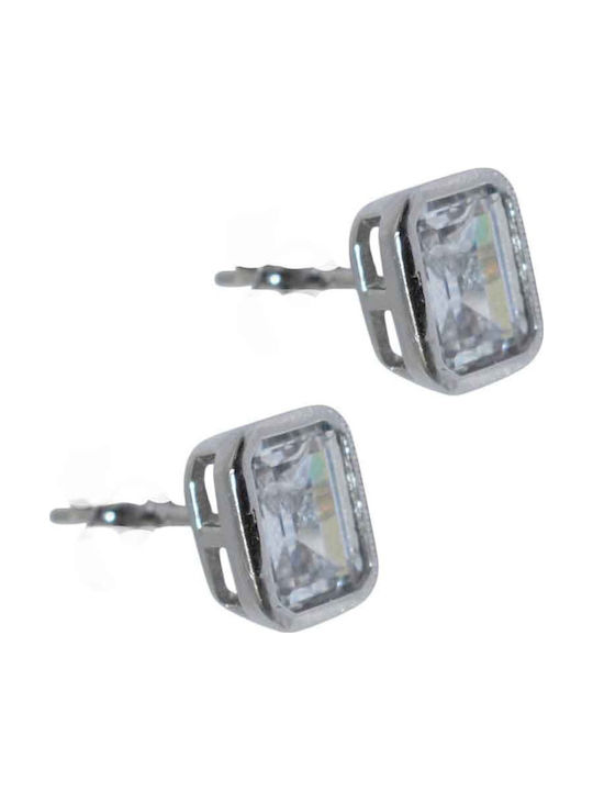 Gatsa Silver Stud Earrings with Stones
