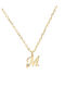 Personal Jewel Monogram Necklace "M" From Gold Plated Silver With Zircon