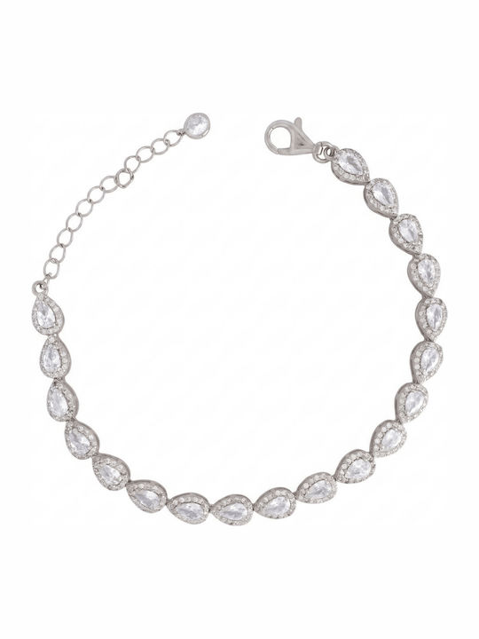 Kiriakos Gofas Women's Riviera Silver Bracelet with Zircon
