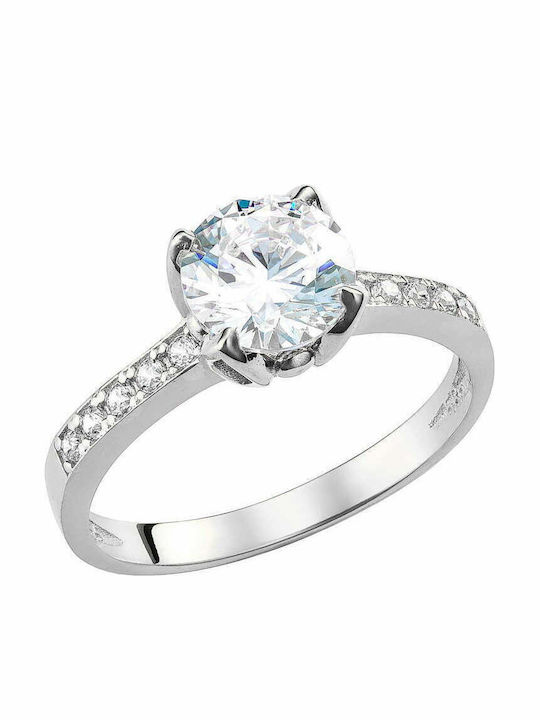 Ioannis Kosmima Single Stone Ring in 9K White G...