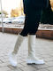 Damenstiefel mit Mittelhohem Beigen Absatz