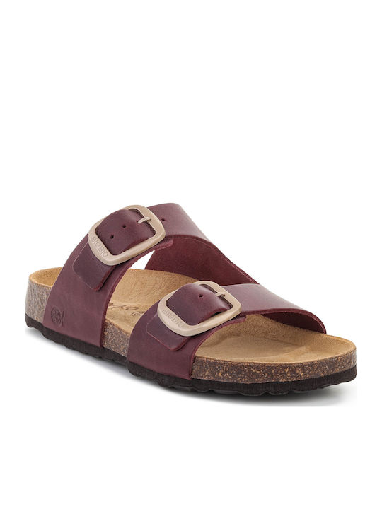 Damen Flache Sandalen in Bordeaux