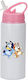 Kinder Trinkflasche Bluey 600ml Weiß Rosa Deckel