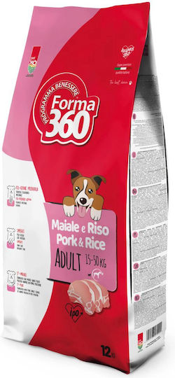 Forma 360 12kg Hrana Uscată Pentru Câini Adulți Rase Mari Cu Carne De Porc Și Orez
