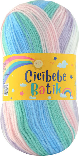 Kamgarn Cicibebe Batik Νημα Πλεξιματος Col550-78 Λιλα-ροζ-μπλε-πρασινο Πολυχρωμο Ακρυλικο 100gr 360mtr