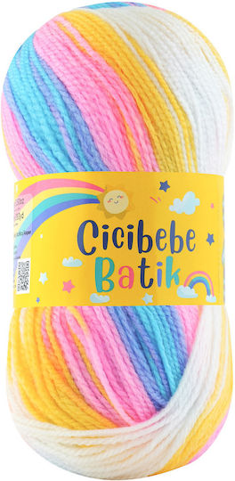 Kamgarn Cicibebe Batik Knitting Yarn Col550-62 Candy Multicolour Acrylic 100gr 360mtr