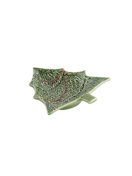 Bordallo Pinheiro Weihnachtliches Tischgeschirr & Weihnachtlicher Schmuck Keramik Platte Grün Bäume
