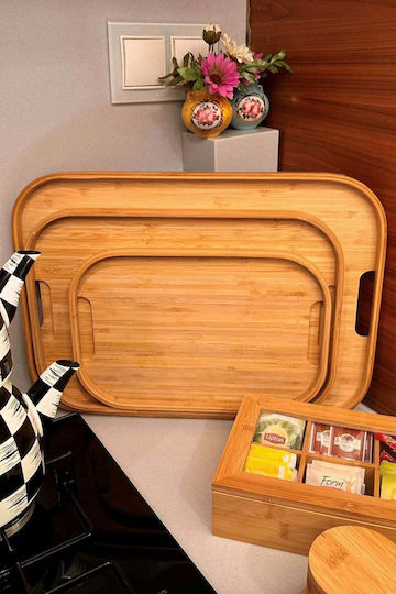 SteweHome SteweHome Bambus Serviertablett 45x33x33cm 3 Stück