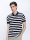 Polo Herrenbluse Kurzarm Dunkelblau