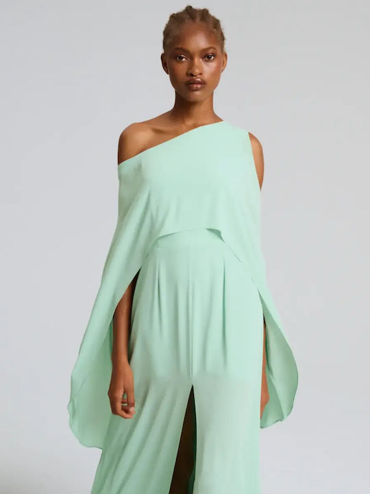 Sommer Maxi Abendkleid Drapierung Aloe Vera